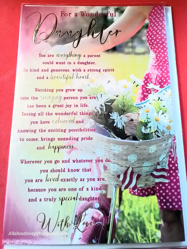 Daughter Happy Birthday Card Gold Foil Premium Quality