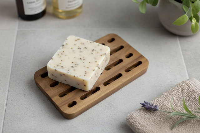 Porte savon en Teck rectangulaire