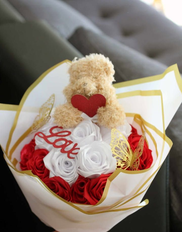 Bouquet fleurs de soie