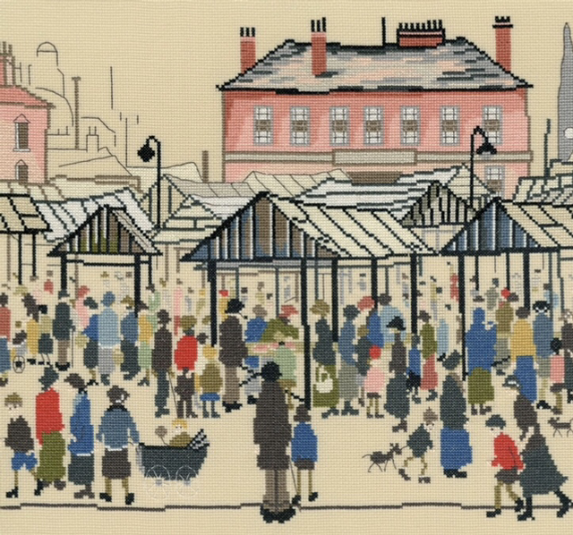 Market Scene Northern Town by Bothy Threads