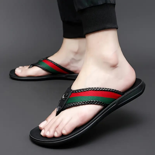 Men's Stylish Black Flip-Flops