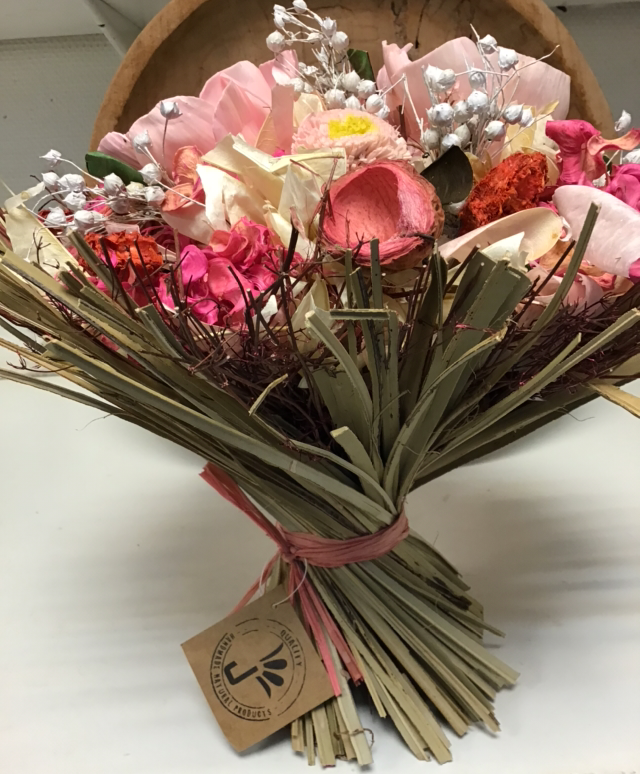 Bouquet sec camaïeu de rose GM