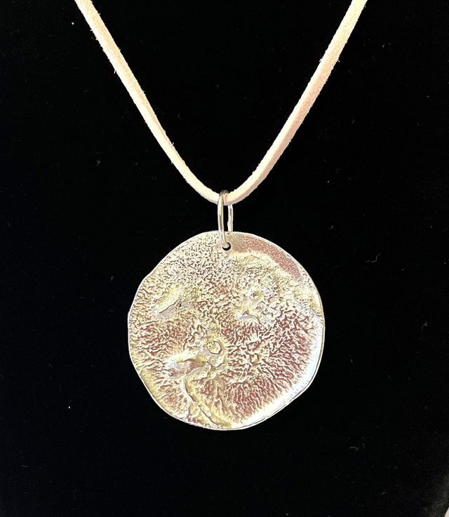 Recycled Silver Textured Circular Pendant