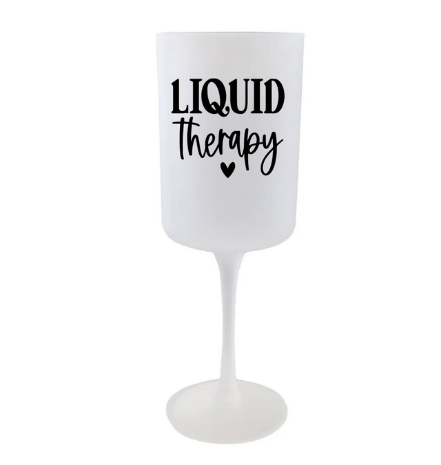 Wine Glass - Liquid Therapy - 275ml Red Wine Goblet - Frosted  