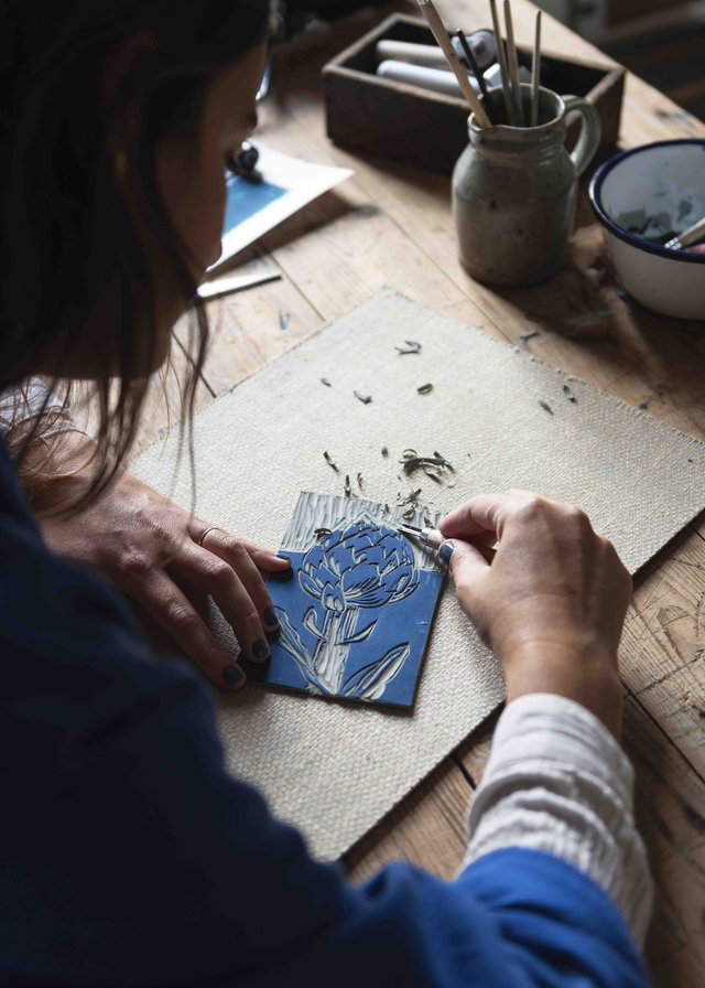 Atelier de linogravure / Linocut workshop avec Virginie (3h)