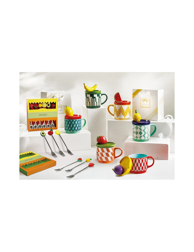 Brandani - Forchettina Silver Frutti Assortiti Set 6 PZ Inox/Silicone