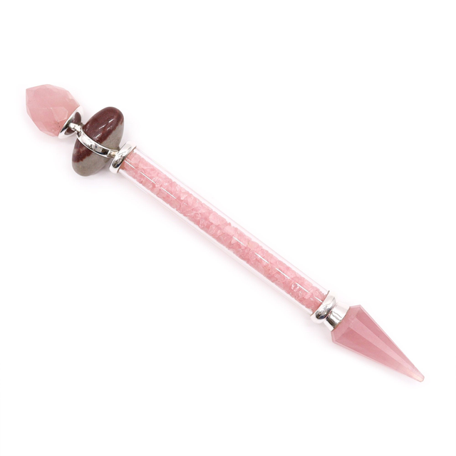 LingW-01 Baguette Shiva Lingam et Quartz Rose