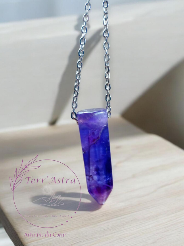 Pendentif pendule en améthyste 