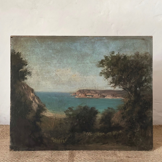 la côte bretonne - peinture sur bois