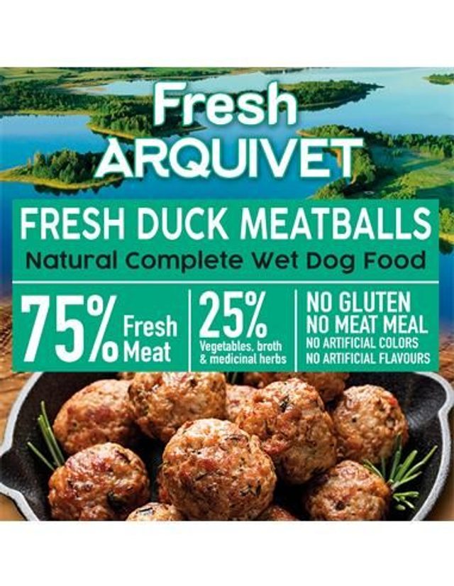Boulettes de viande au canard avec de la patate douce - 6 boites x 0.400 Kg = 2.400 Kg -  Arquivet / ARQ1235