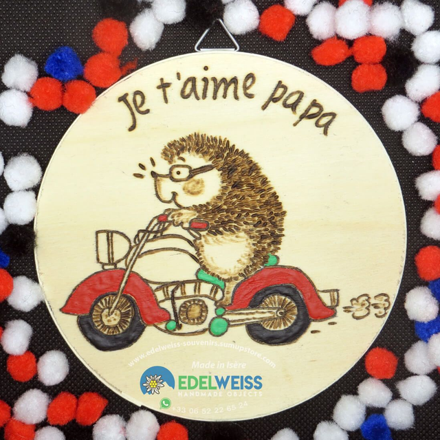 Hérisson moto … je t'aime papa