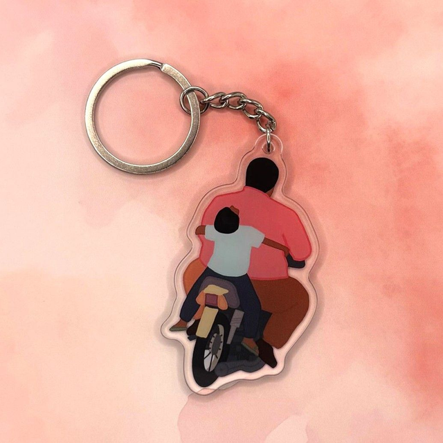 Fat Guy on a Motorcycle Meme Keychain