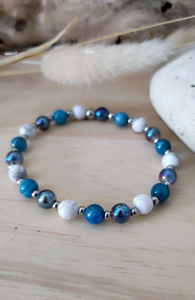 Bracelet Apatite et Howlite