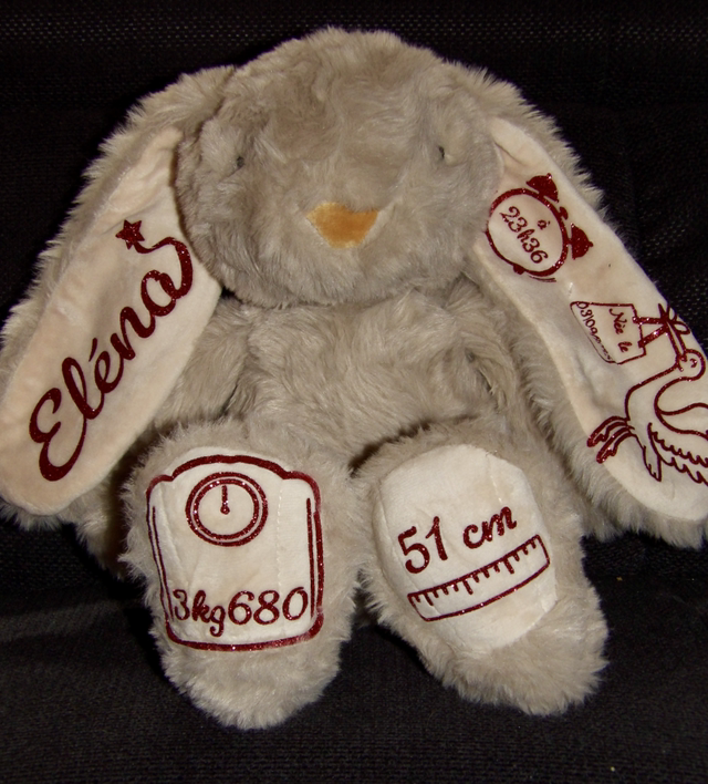 Peluche aux détails de naissance 