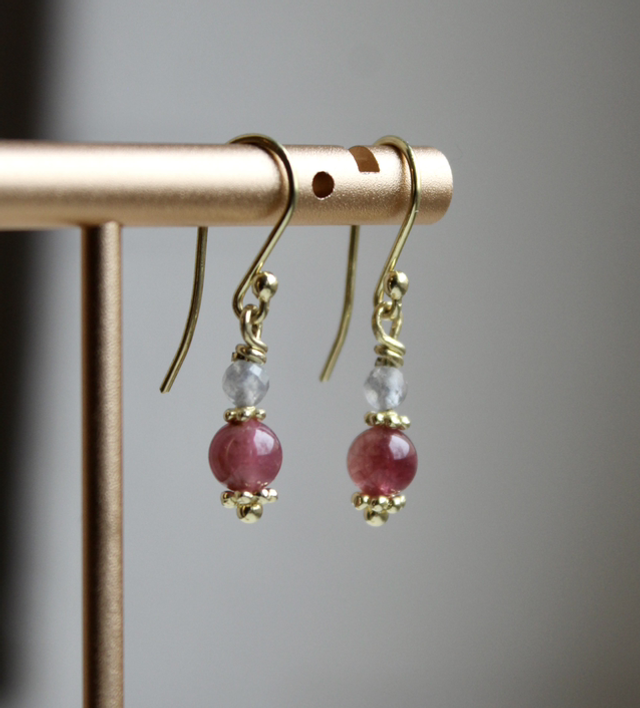 Ohrhänger •Turmalin&Labradorit1• / 585 plattiert