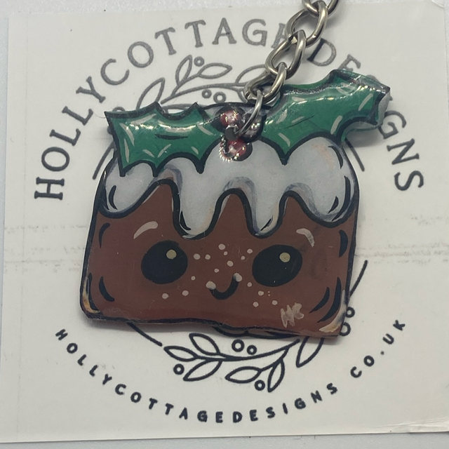 Drawn Christmas Pud Keychain (1)