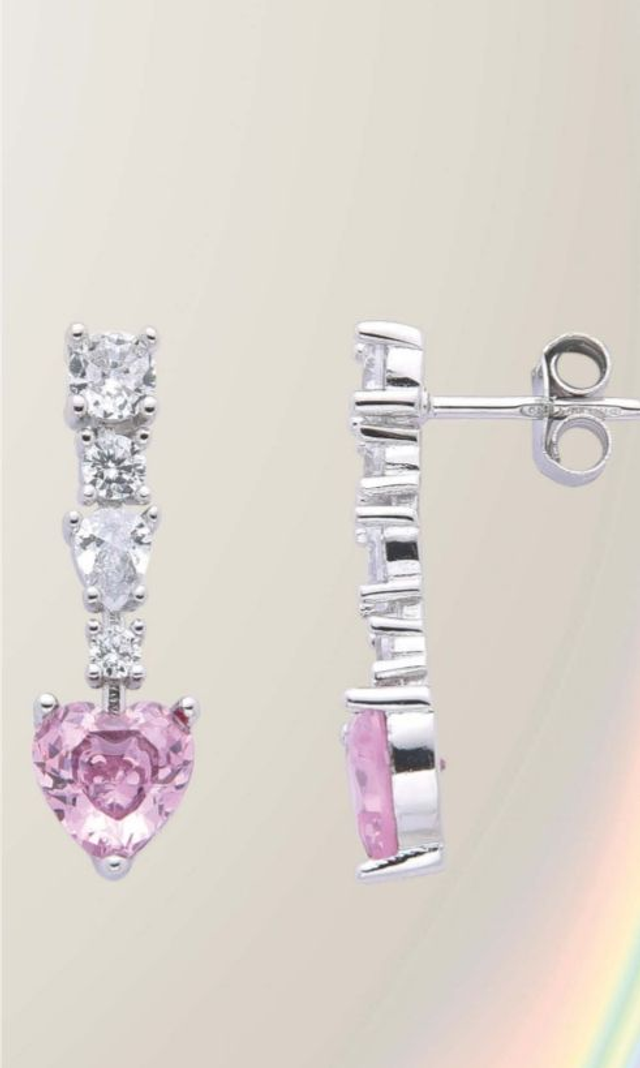 pareure orecchini bracciali e collane in argento 925 con pietre a cuore in 3 colori