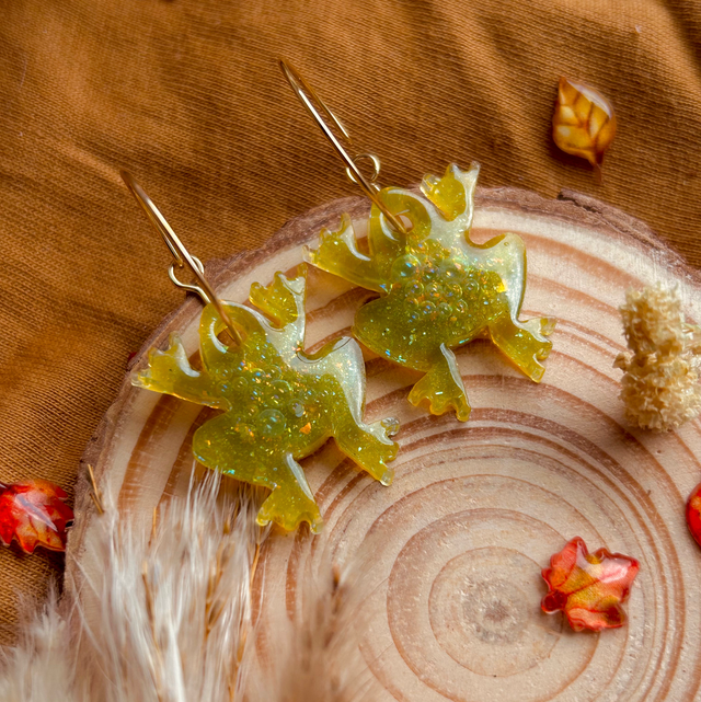 Frog Hoop Earrings - Gold Plated
