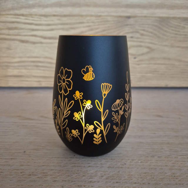 Teelichtglas, Blumenwiese