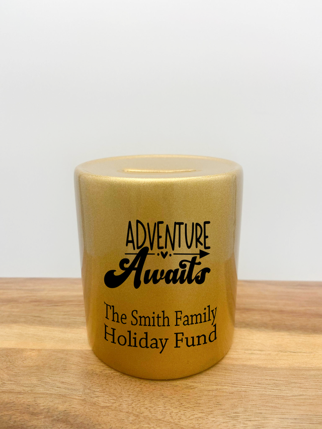 Personalised Money Box - Adventures Await