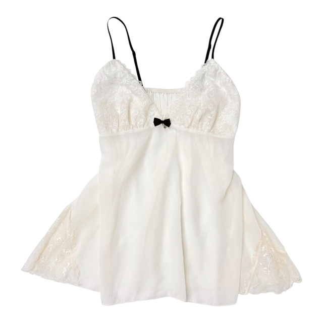 Japanese brand coquette cream velvet cups babydoll cami 