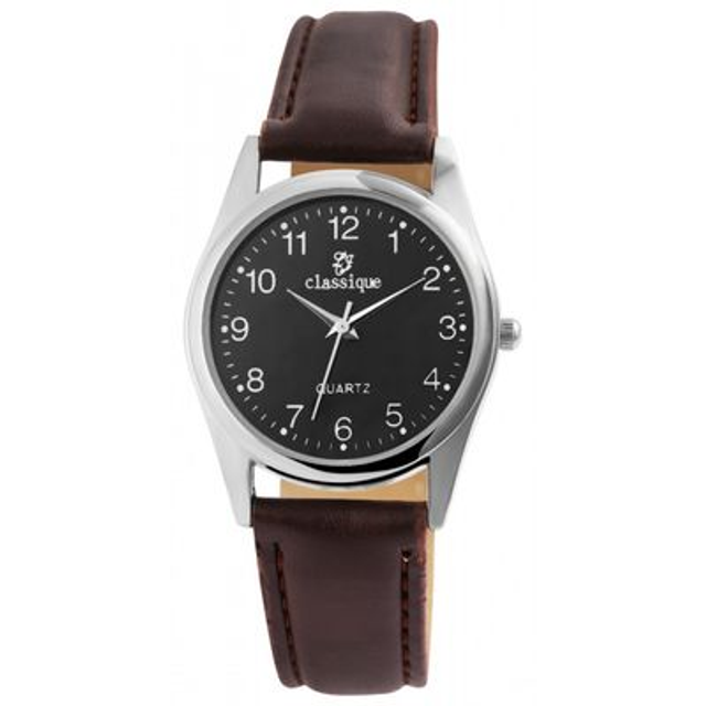 montre femme marque classique bracelet marron chiffres arabes