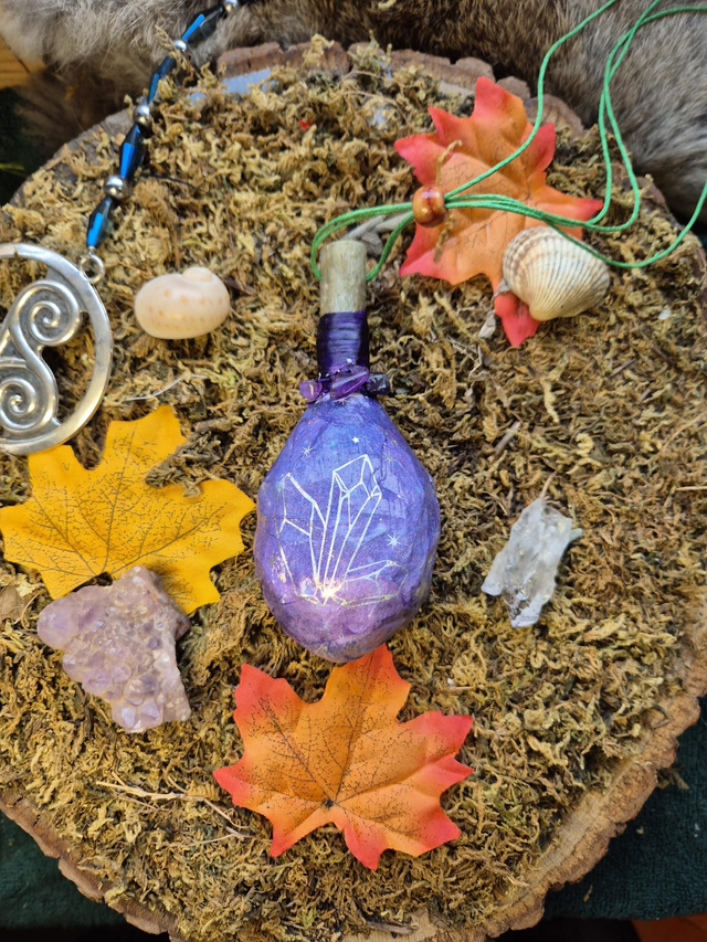 Mystical Crystal Shamanic Necklace Rattle 