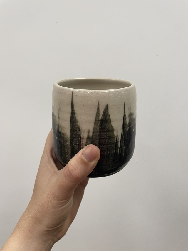 Handpainted Black Watercolour Mug