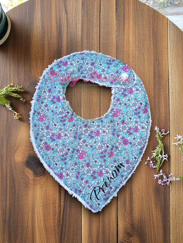 Bandana bleu à petites fleurs 