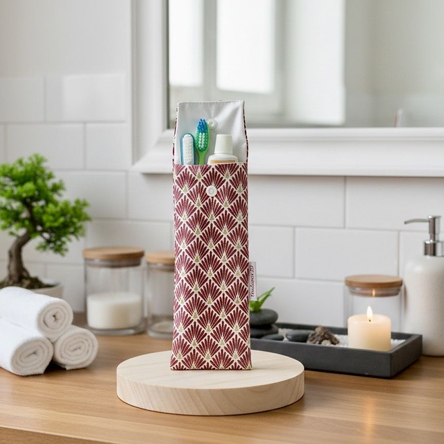 Etui brosse à dents bordeaux