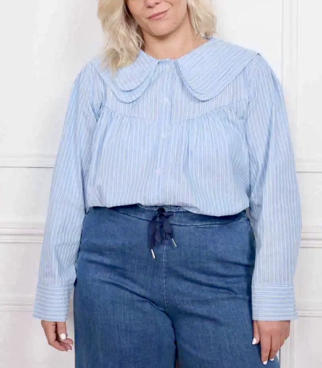 Chemise Double Col Rayures Bleu et Blanc GT Claudine