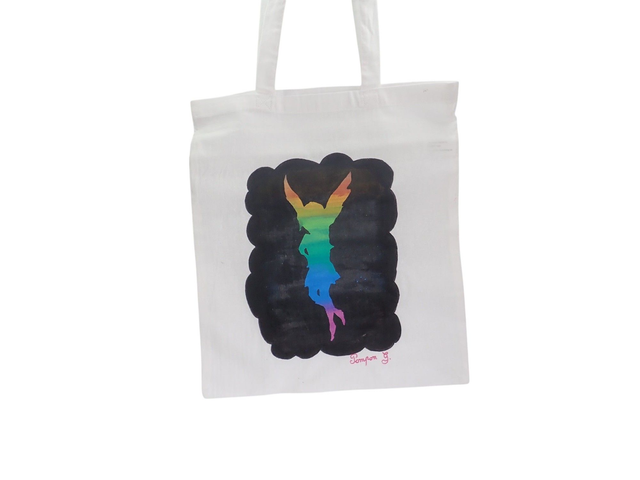Sac cabas peint à la main
