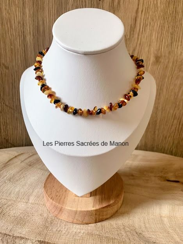 Collier Ambre (perles en chips) pour bébé/enfant