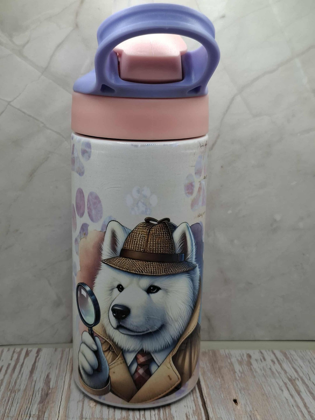 Gourde 350 ml samoyède détective