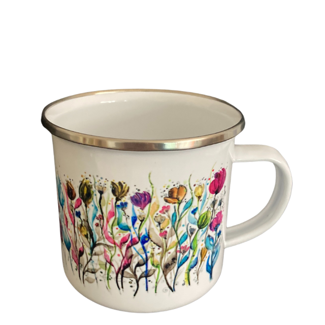 Emailletasse "Blumen"