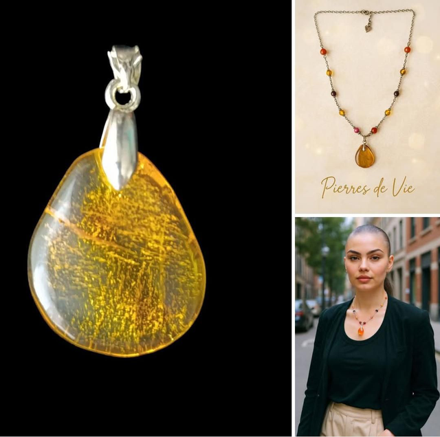 4)Collier Ambre Baltique A -- Énergie Positive &amp; Protection Naturelle
