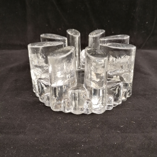 Georgshütte | Volglas Rechaud Waxinewarmer voor Thee, Kaasfondue of Maaltijd (diameter 12,5 | hoogte 6 cm) | Vintage - Kleine onvolkomenheid