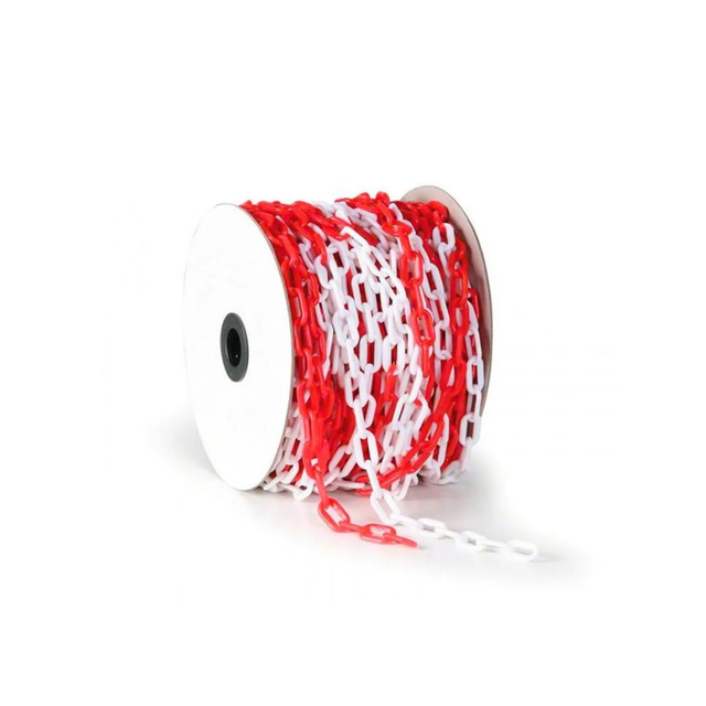 Cadena Plastica Delimitadora Roja Y Blanca (Rollo 25 Mts)