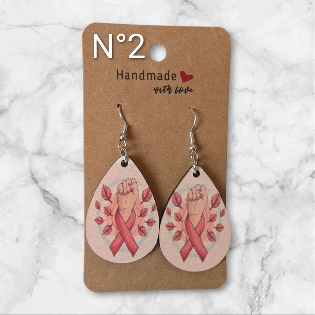 N°39 Boucles d'oreilles octobre rose 