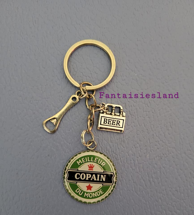 Porte-clés argenté - Meilleur copain
