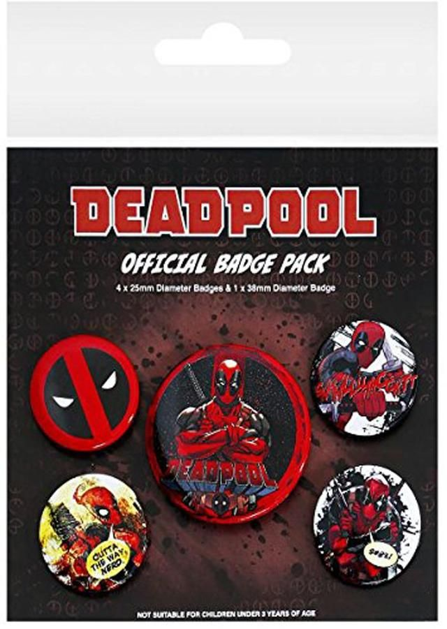 Hole in the Wall Deadpool Button Badge Set