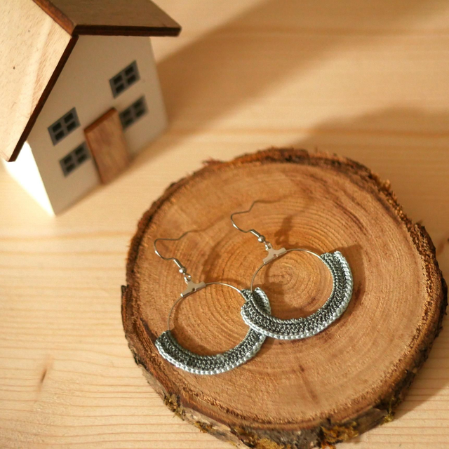 Boucles d&#039;oreilles créoles Vertes 