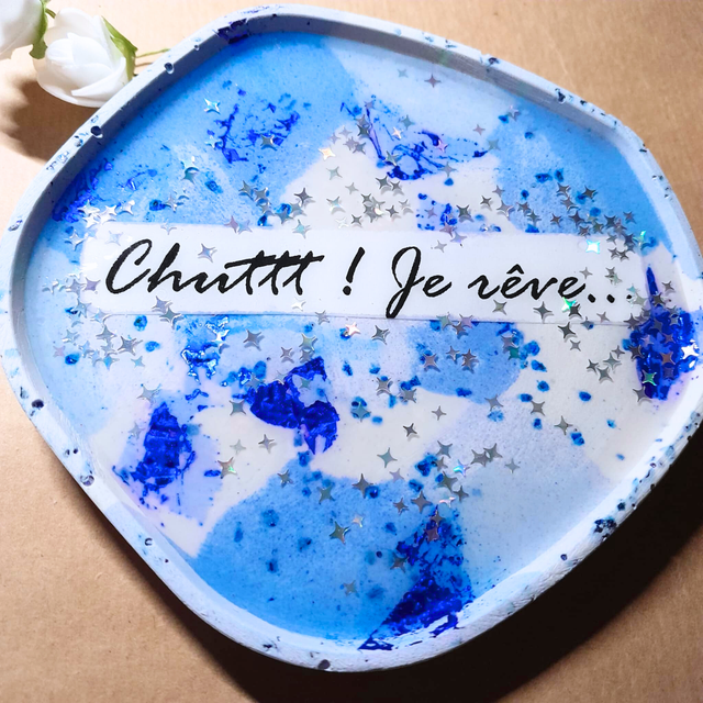 SONGES BLEUS - Vide-poche - Éco-résine &amp; Étoiles irisées