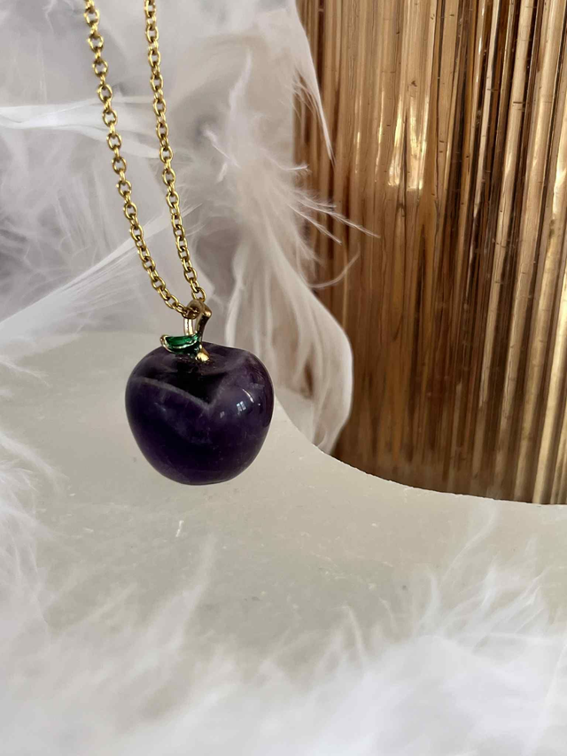 pendentif pomme amethyste