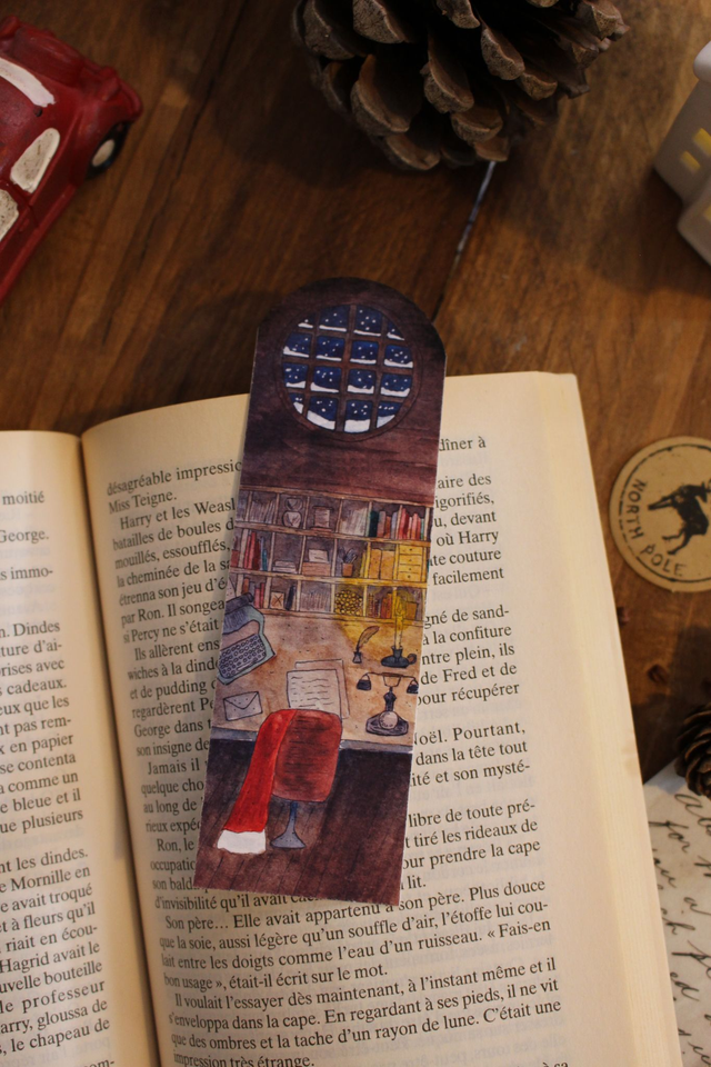 Le bureau du Père Noël - marque-pages