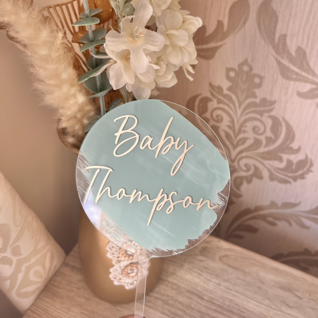 Personalised Baby Acrylic Cake Topper