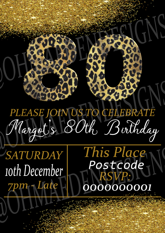 Leopard Print Party Invite