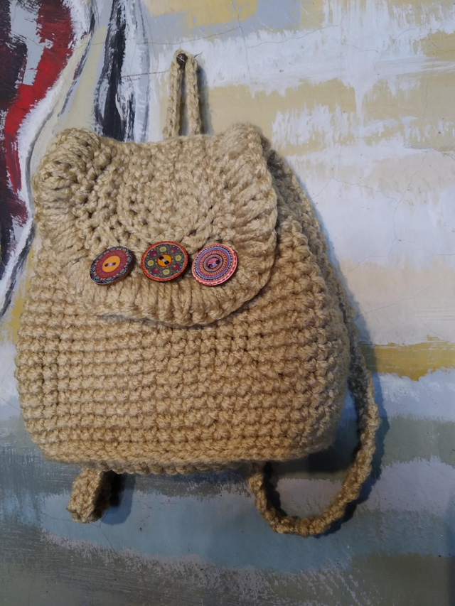 Mochila criança feita em croché
