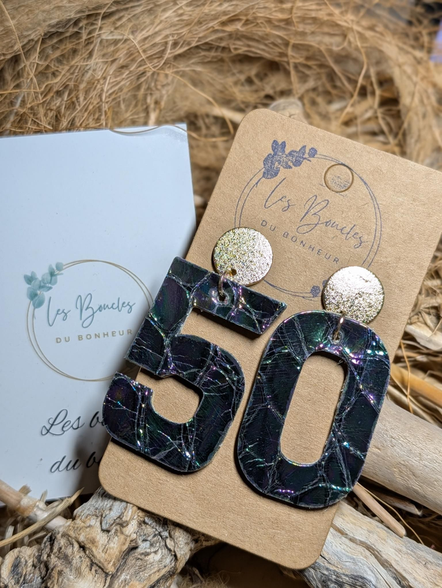 Boucles d'oreilles chiffres fétiches 50