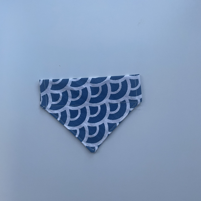 Dog bandanna blue waves small only 